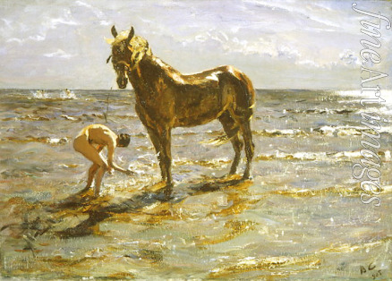 Serov Valentin Alexandrovich - Bathing the horse