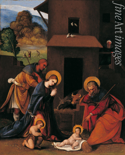 Mazzolino Ludovico - The Nativity with the Annunciation to the Shepherds