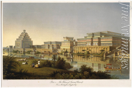 Unbekannter Künstler - Die Paläste von Nimrud. Rekonstruktion (Aus 