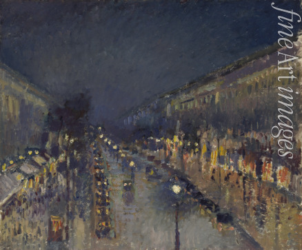 Pissarro Camille - The Boulevard Montmartre at Night