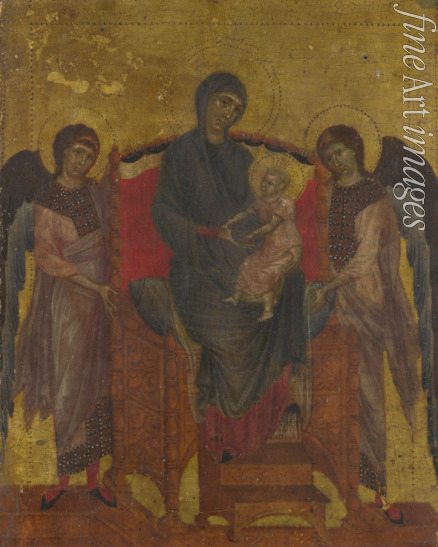 Cimabue Giovanni - Thronende Madonna mit Kind und zwei Engeln