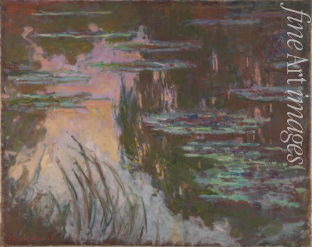 Monet Claude - Seerosen. Untergehende Sonne