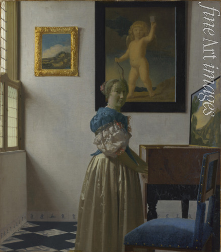 Vermeer Jan (Johannes) - A Young Woman standing at a Virginal