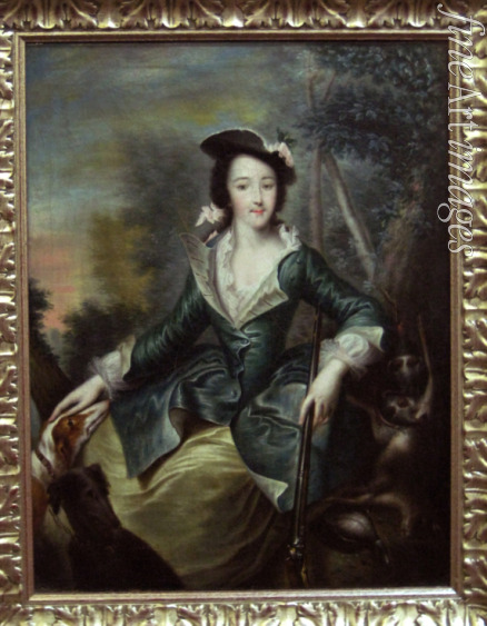 Grooth Georg-Christoph - Porträt von Großfürstin Katharina Aleksejewna in Jagdkleidung