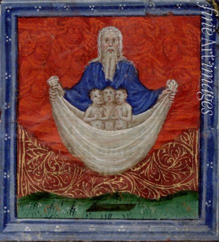 Scheerre Herman - God the Father with three souls, being raised from the dead (Book of Hours)