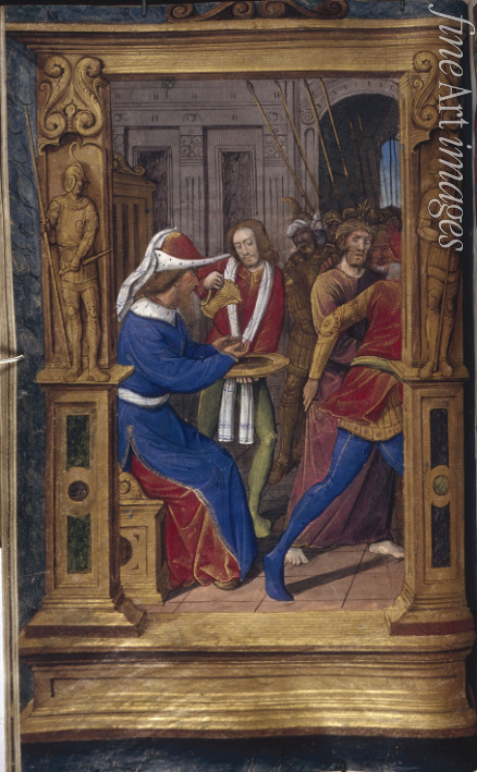 Poyet Jean - Pilatus wäscht seine Hände (aus Lettres bâtardes)