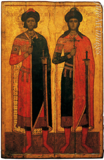Russische Ikone - Die Heiligen Boris und Gleb