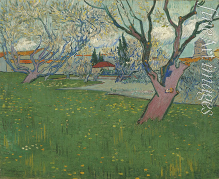 Gogh Vincent van - Blühender Obstgarten mit Blick auf Arles