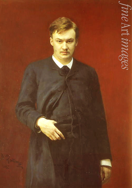 Repin Ilya Yefimovich - Portrait of the composer Alexander Glazunov (1865-1936)