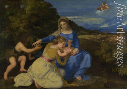 Titian - The Virgin and Child with the young Saint John the Baptist (The Aldobrandini Madonna)