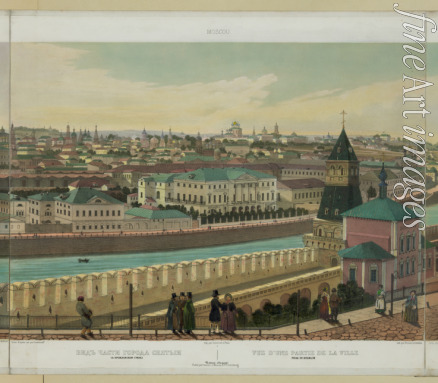 Benoist Philippe - Blick auf Samoskworetschje (Gegend hinter der Moskwa) von der Kremlmauer (aus dem Panoramabild bestehend aus zehn Einzelbildern)