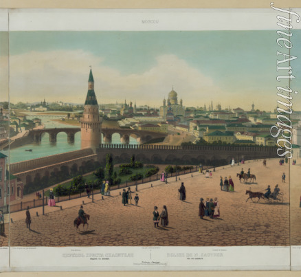 Benoist Philippe - Blick auf die Christ-Erlöser-Kathedrale und den Moskauer Kreml (aus dem Panoramabild bestehend aus zehn Einzelbildern)