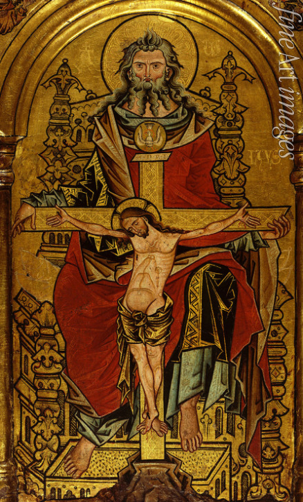 Westfälischer Meister - Altaraufsatz mit dem Gnadenstuhl