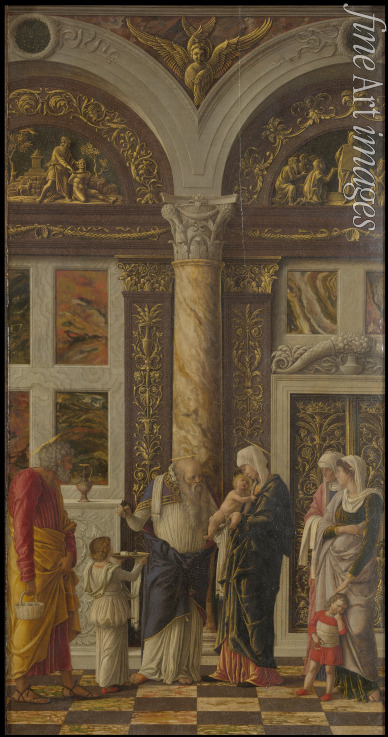 Mantegna Andrea - Die Beschneidung Christi (Trittico degli uffizi (Uffizi Triptychon), rechte Tafel)