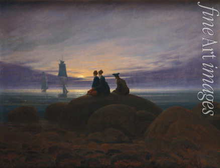 Friedrich Caspar David - Mondaufgang am Meer