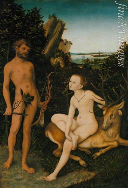 Cranach Lucas the Elder - Landscape with Apollo and Diana