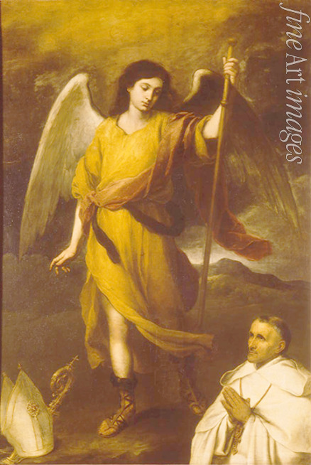 Murillo Bartolomé Estebàn - Erzengel Raphael mit Bischof Domonte