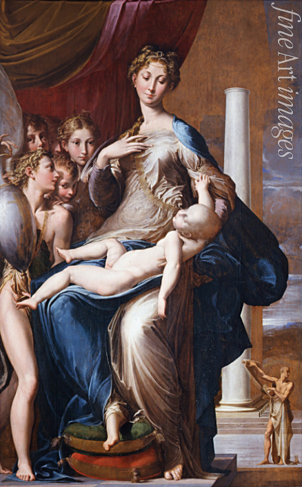Parmigianino - Madonna und Kind mit Engeln (Madonna mit dem langen Hals)