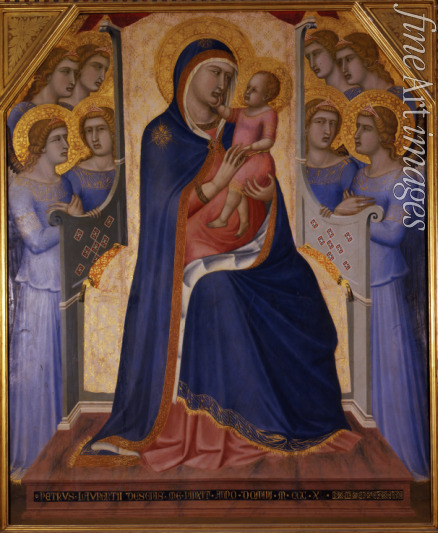 Lorenzetti Pietro - Thronende Madonna mit Kind zwischen Engeln