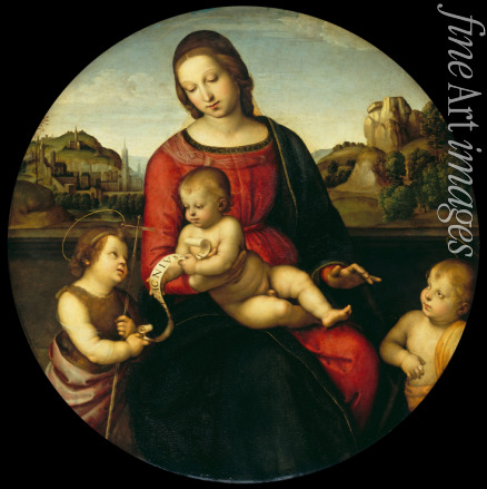 Raphael (Raffaello Sanzio da Urbino) - Mary with the Child, John the Baptist and a Holy Boy (Madonna Terranuova)