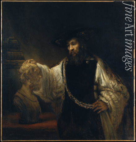 Rembrandt van Rhijn - Aristoteles vor der Büste des Homer