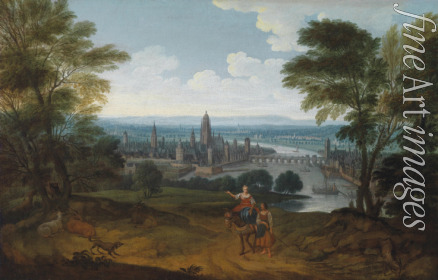German master - View of Frankfurt am Main from the west