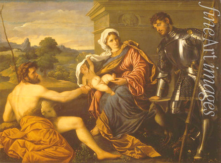 Bordone Paris - Madonna mit Kind, Johannes dem Täufer und heiligen Georg