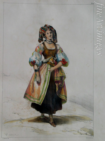 Devéria Achille - Woman in Russian dress