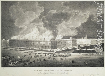 Wolf Franz - Der Winterpalast während des grossen Brandes am 29. Dezember 1837