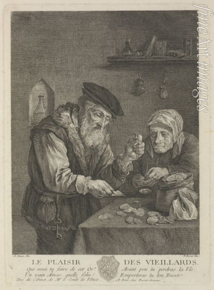 Basan Pierre-François - Die Freude des Alters (nach Gemälde von David Teniers dem Jüngeren)