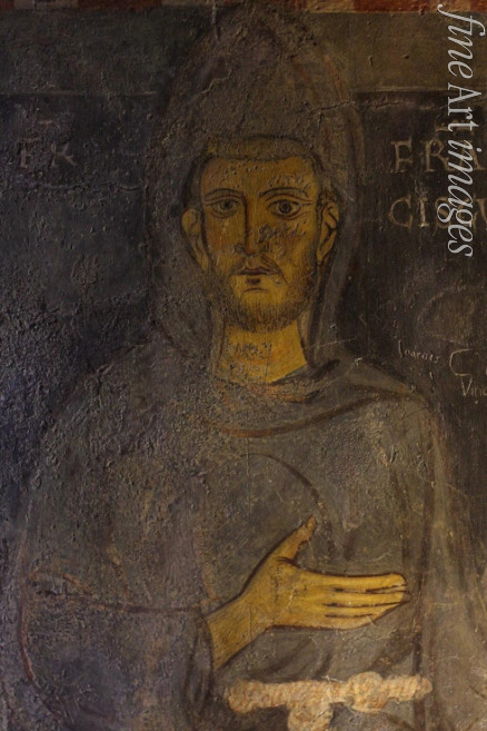 Unbekannter Künstler - Der Heilige Franz von Assisi (Detail seines ältesten Portraits)