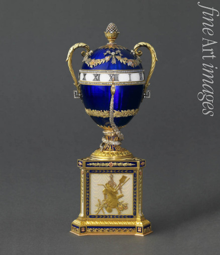 Perkhin Michail Yevlampievich (Fabergé manufacture) - Blue Serpent Clock Egg