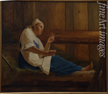 Venetsianov Alexei Gavrilovich - Girl on a hay mattress