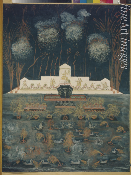 Unbekannter Künstler - Feuerwerk und Illumination anlässlich des Friede von Abo am 15. September 1743