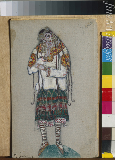 Roerich Nicholas - Das Mädchen. Kostümentwurf zum Ballett Das Frühlingsopfer (Le Sacre du Printemps) von I. Strawinski