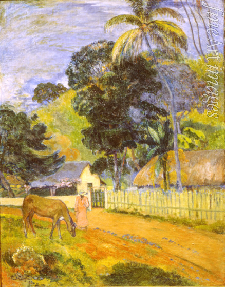 Gauguin Paul Eugéne Henri - Landschaft. Pferd auf der Strasse