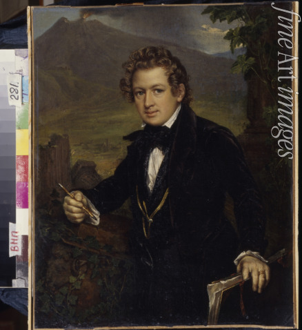 Tropinin Wassili Andrejewitsch - Porträt von Maler Karl Pawlowitsch Brjullow (1799-1852)