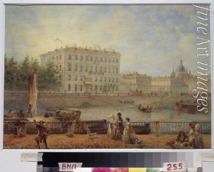 Sadovnikov Vasily Semyonovich - Saint Petersburg. View of the Fontanka River and the Derzhavin House