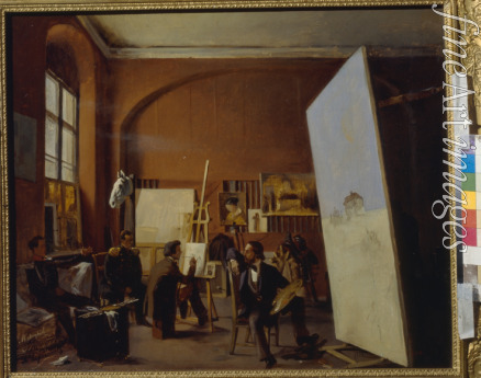 Bogoljubow Alexei Petrowitsch - Atelier des Malers Fürsten Wassili Maxutow