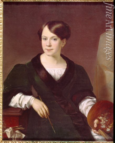 Tropinin Wassili Andrejewitsch - Porträt von Malerin Ljubow Borosdna-Stromilowa (1813-1894 )