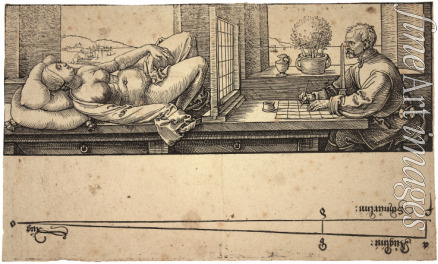 Dürer Albrecht - Zeichner der liegenden nackten Frau