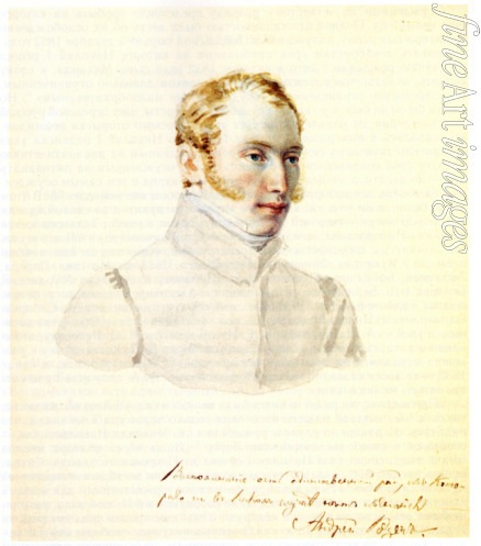 Bestuschew Nikolai Alexandrowitsch - Porträt von Dekabrist Baron Andrei von Rosen (1799-1884)