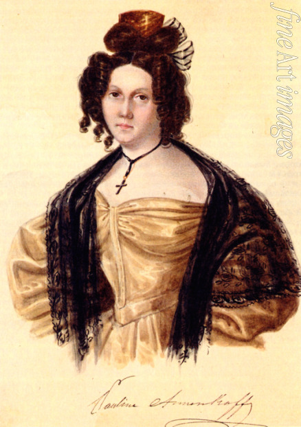 Bestuzhev Nikolai Alexandrovich - Portrait of Prasovya Annenkova (1800-1876), wife of Decembrist Iwan Annenkow