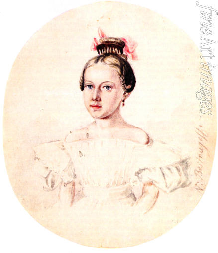 Bestuzhev Nikolai Alexandrovich - Portrait of Olga Annenkova, daughter of Decembrist Iwan Annenkow