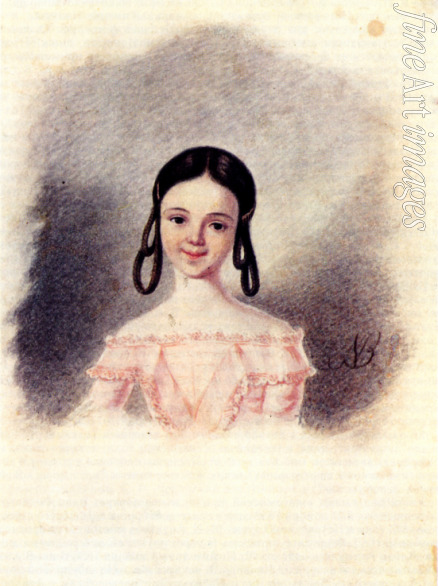 Bestuzhev Nikolai Alexandrovich - Portrait of Sofia Muravyova, daughter of Decembrist Nikita Muravyov