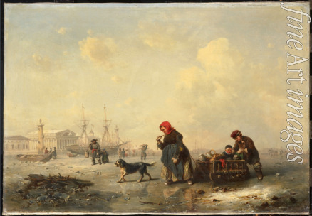 Hildebrandt Ferdinand Theodor - Newa in Sankt Petersburg im Winter