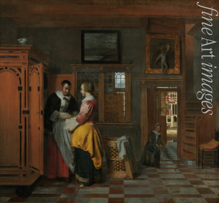 Hooch Pieter de - Interior with Women beside a Linen Chest