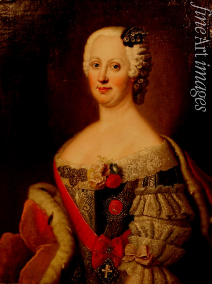 Pesne Antoine - Porträt Johanna Elisabeth von Schleswig-Holstein-Gottorf, Fürstin von Anhalt-Zerbst (1712-1760), Mutter der Zarin Katharina II.