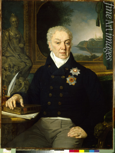 Borowikowski Wladimir Lukitsch - Porträt von Staatssekretär Dmitri Prokowjewitsch Troschtschinski (1754-1829)