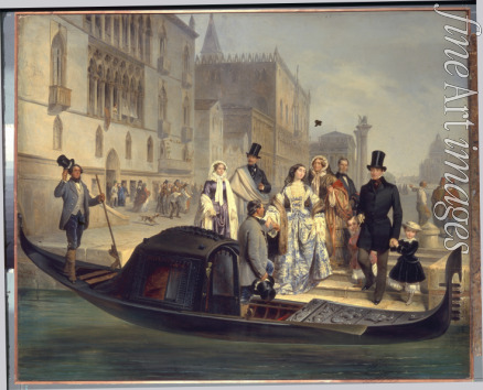 Carlini Giulio - Die Tolstoi-Familie in Venedig